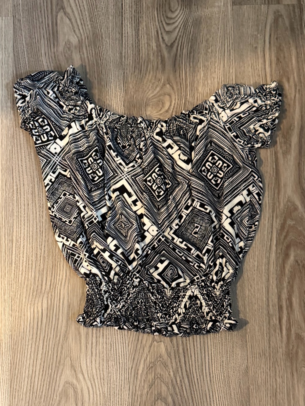 Women's Black & White Patterned Shorts